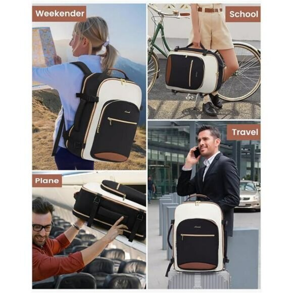 Large Travel Backpack 40L Airline Approved Bag with Packing Cubes Waterproof - Picture 3 of 7